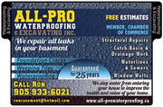 All-Pro Waterproofing & Excavating Inc.